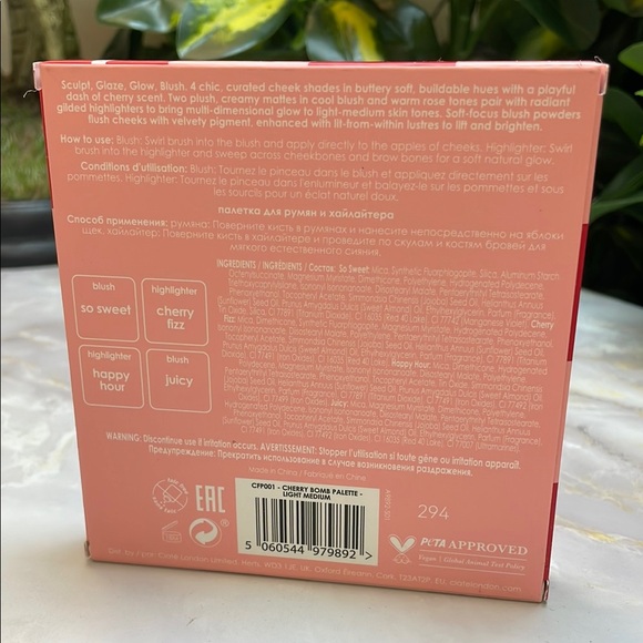 Cianté, Cherry Bomb, Blush and Highlighter Palette, Light/Medium - Picture 2 of 5